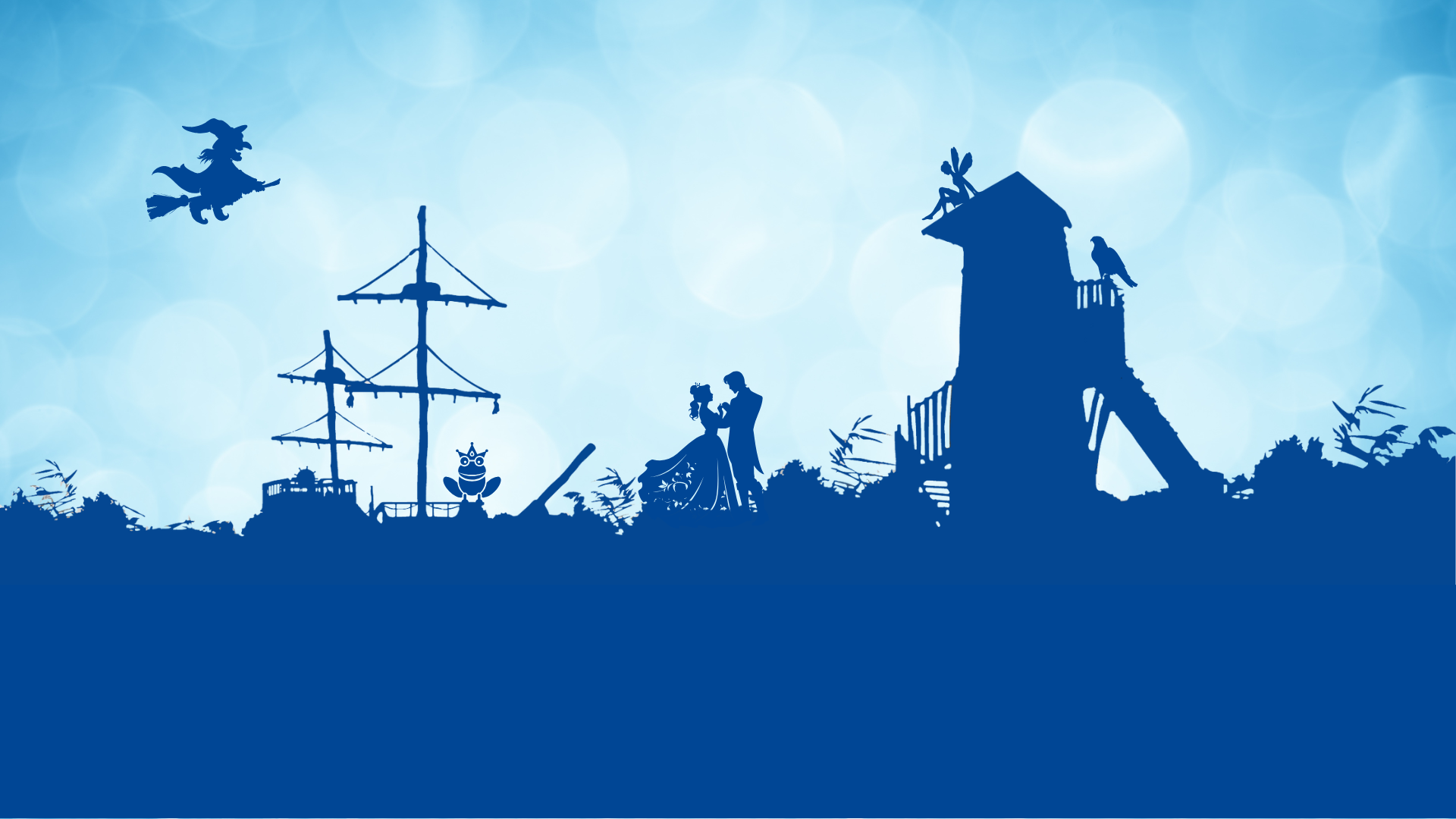 Grafik Piraten-Insel-Usedom-Skyline mit Märchenfiguren