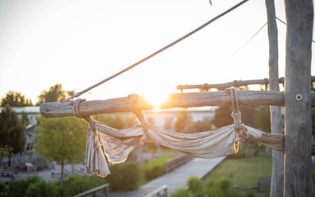 Piratenschiff im Sonnenuntergang